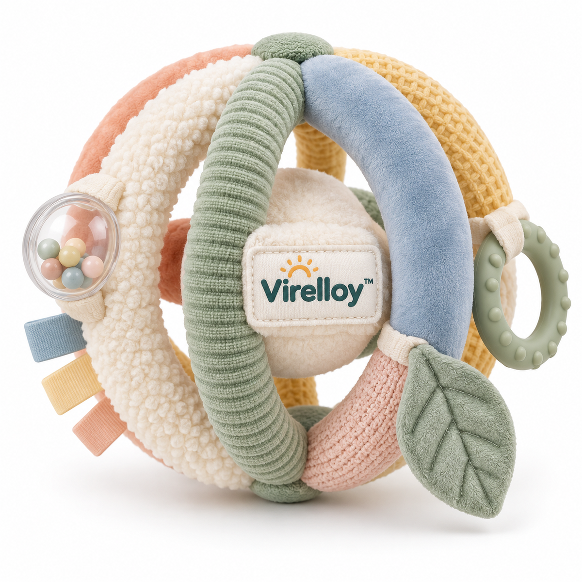 Virelloy™ Soft Sensory Baby Discovery Ball with Multi Texture Layers and Easy Grip Design